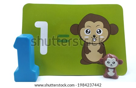 3-dimensional number 1  toy on white background