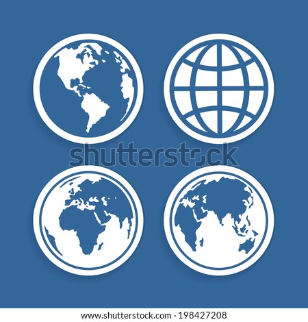 Set of four characters globe for your design works