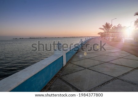 Sea front of Campeche, Mexico. High quality photo