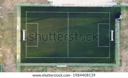 Aerial drone picture soccer field 