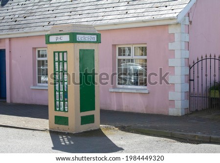 Iconic telephone box on Irish street corner 
