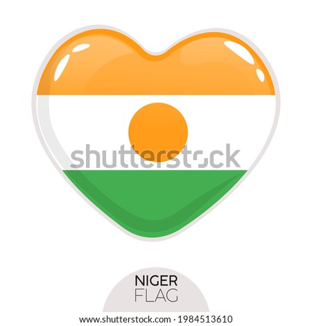 Isolated flag Niger in heart symbol vector illustration