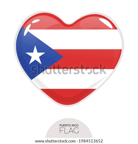 Isolated flag Puerto Rico in heart symbol vector illustration