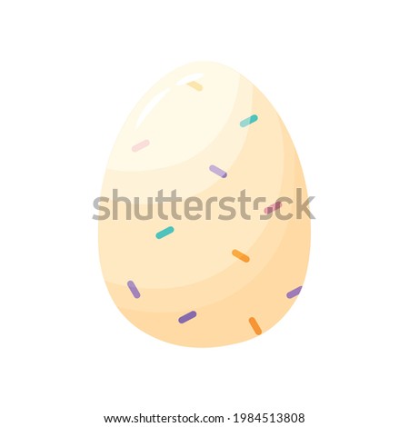 Isolated white easter egg symbol holiday vector illustration