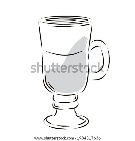 Isolated cup glass coffee drink draw vector illustration