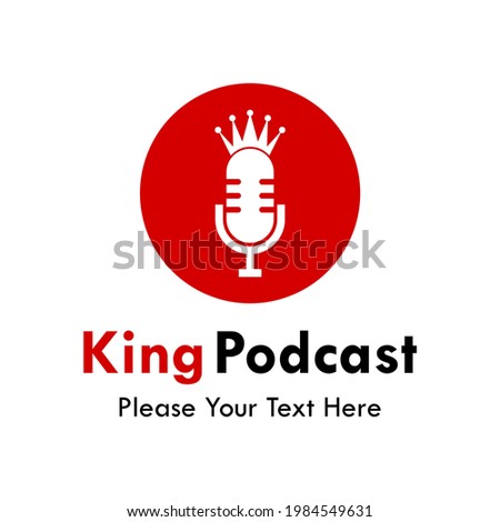 King podcast logo template illustration