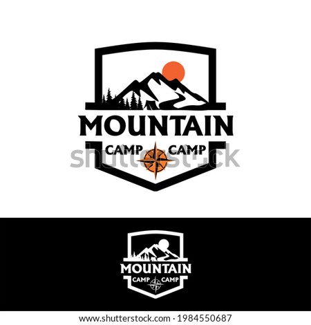 Mountain Camp Emblem Template Logo Vector
