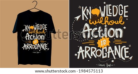 KNOWLEDGE TYPOGRAPHY t shirt design vector