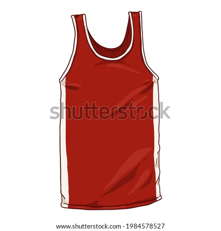 Vector Cartoon Red Boxing Tank Shirt