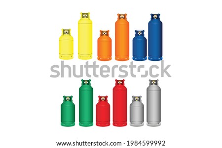 Gas tank balloon isolated on white background. Lpg. Vector llustration. Gas cylinder vector tank. Oxygen gas cylinder canister fuel storage.