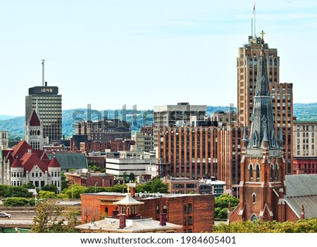 view of the city of syracuse in upstate new york Royalty-Free Stock Photo #1984605401
