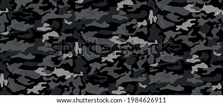 Seamless Camouflage abstract pattern, Military Camouflage repeat pattern design for Army background, printing clothes, fabrics, sport t-shirts jersey, web banners, posters, cards and wallpapers Royalty-Free Stock Photo #1984626911