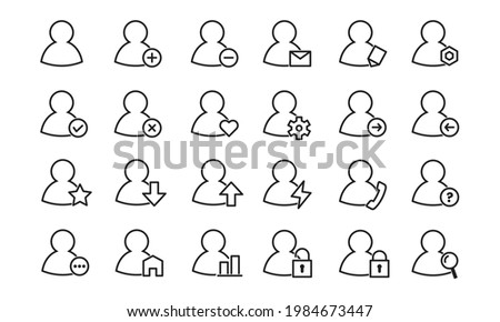 vector illustration of user icon set design with black line style. suitable for business and corporate graphic assets, web design, print media, etc.