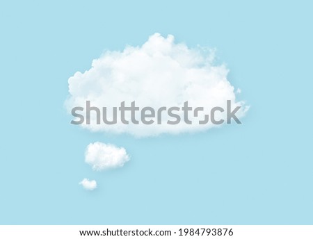 White cloud shape of thinking ball. Speech bubble clouds. Royalty-Free Stock Photo #1984793876