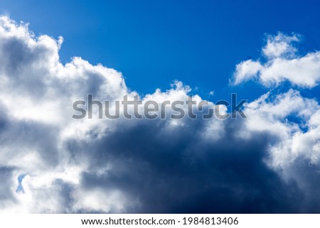 Dramatic blue sky with white cloud and clouds background.
