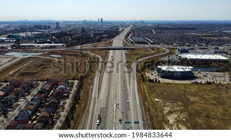 Highway with intersection near Toronto Ontario, Canada