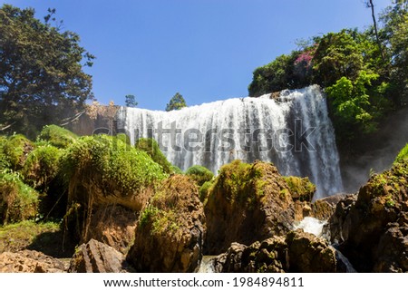 Voi Waterall In Dalat, Vietnam. Voi Waterall, Also Known As The Lieng Rơwoa Waterfall Is One Of The Biggest Waterfalls Of Lam Dong Province.