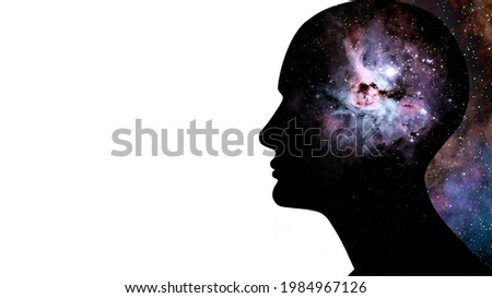 human head, space of Elements of this image furnished by NASA and white background-3D illustration