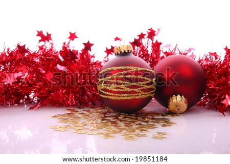 Xmas red balls Royalty-Free Stock Photo #19851184