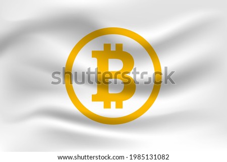 Bitcoin flag waving on the flagpole.