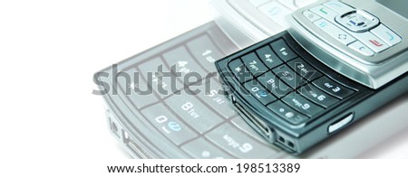 Mobile phone web banner isolated on white background