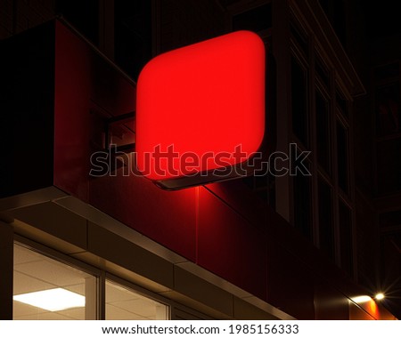 shop-sign light box at night
