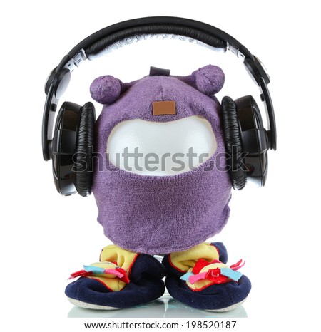 Funny toy hero with headphones