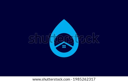 home with drop water logo design vector symbol illustration graphic