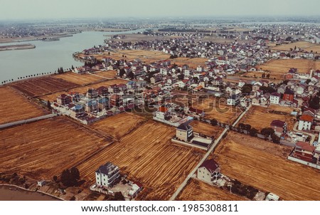 Aerial photography of small town