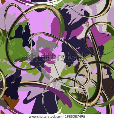 Seamless pattern. An abstraction. Spots and rings. Khaki art spots. Bright contrast picture.Pastel colors. Abstract pattern of circles. Chaotic brush strokes. Picturesque style.Packaging, fabric