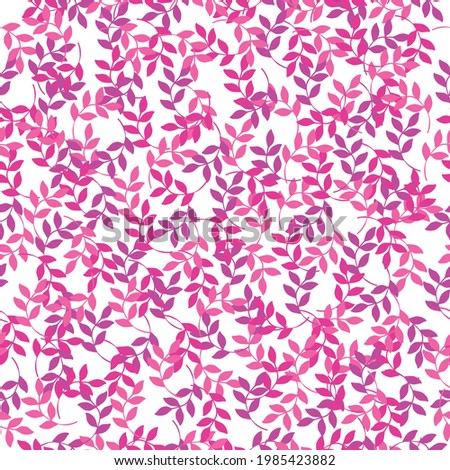 Seamless vintage pattern abstract . white background. pink plants, leaves. vector texture. trend print for textiles and wallpaper.