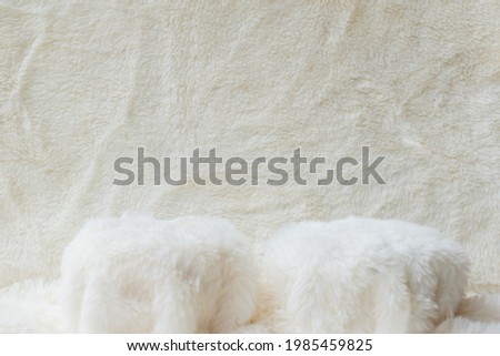White Fur Background Abstract Modern Luxury Wool Podium Stage Scene Design