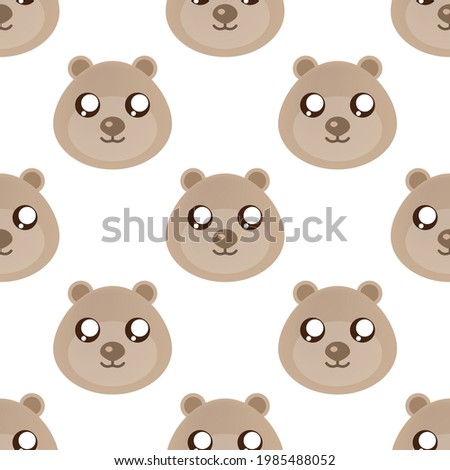 Seamless Cute bear pattern background. Vector