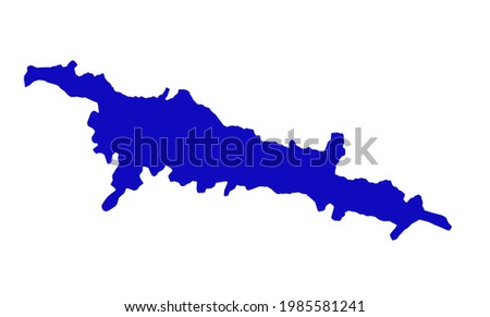 Blue silhouette map of Nepal country in south asia