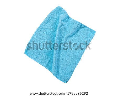 blue towel soft and clean isolated, Towel isolated on white background, blue napkin isolated