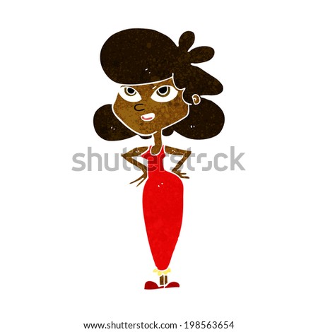 cartoon girl with hands on hips