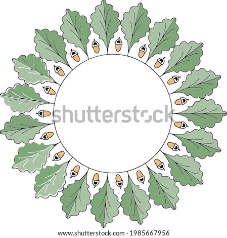 Oak leaves cricle pattern with aconrs.