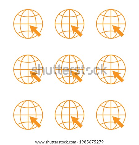 set of orange go to web icon vector illustration