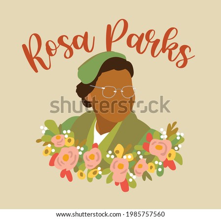 Graphic Design Illustration Decorative Rosa Parks Civil Rights Activist Minimalist Portrait Royalty-Free Stock Photo #1985757560
