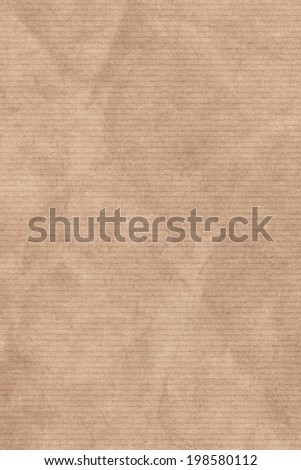 Photograph of recycle light brown kraft striped paper coarse grain, crushed, crumpled, grunge texture sample
