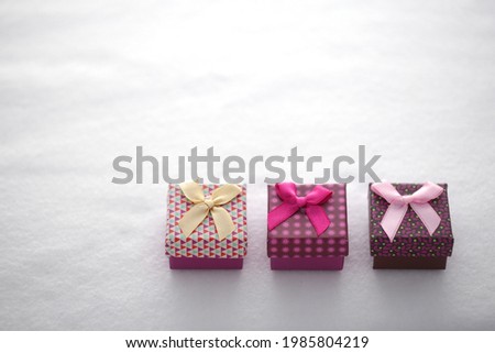 Christmas present boxes of various colors