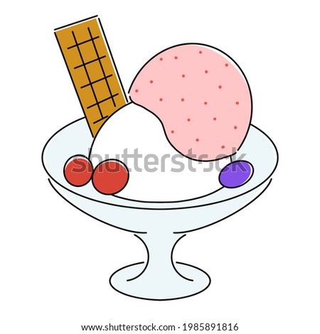 Cold ice cream on a plate