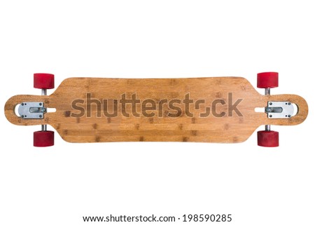Longboard skateboard isolated on a white background. Just add your text 