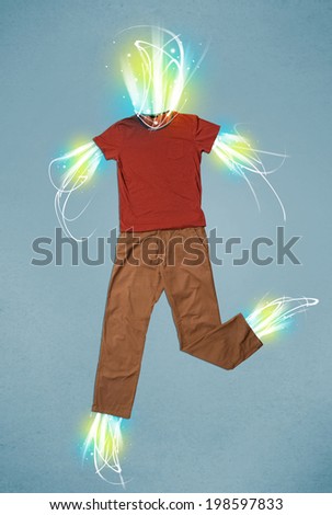 Energy light beam in casual clothes concept