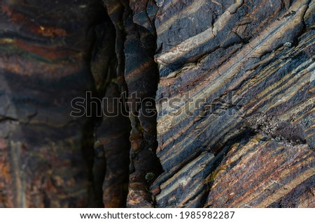 Сlose up view of layers in iron ore