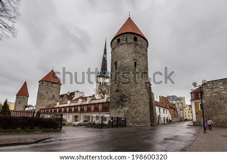 Entrance to Old Tallinn at Plate tower, Estonia