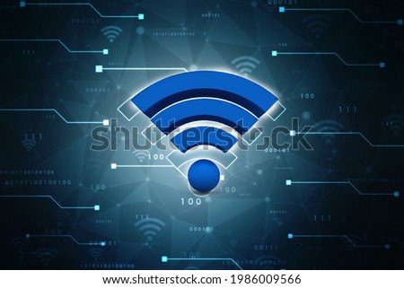 3d illustration WiFi symbol sign
