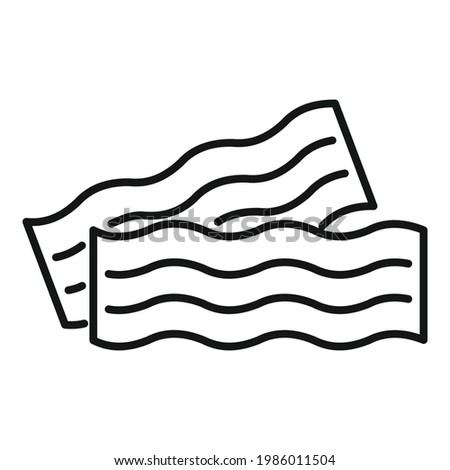 Bacon icon. Outline Bacon vector icon for web design isolated on white background