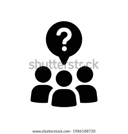 Group of person asking question icon. Vector illustration Royalty-Free Stock Photo #1986188720