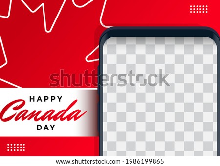 Mockup happy canada day with phone